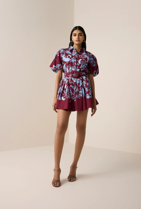 Hemant & Nandita Hiba Collared Mini Dress