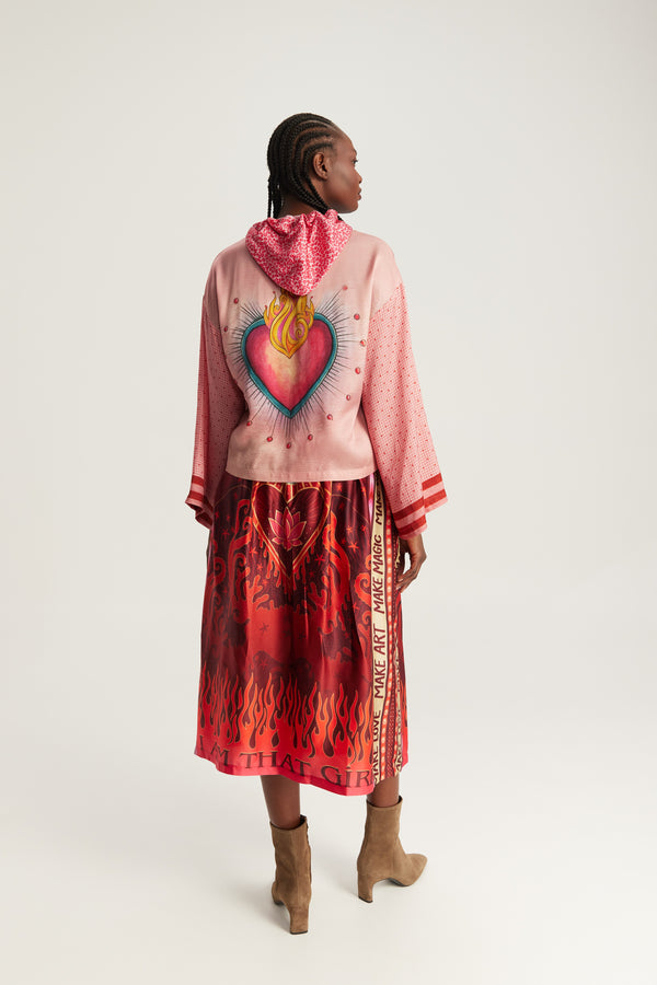Vanessa Midi Skirt Red Aura