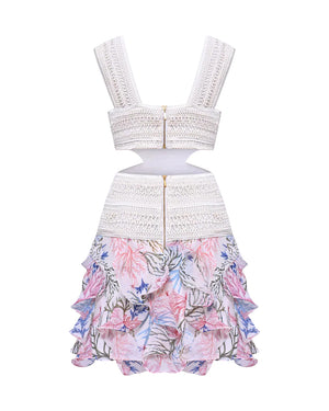 PatBo Seaweed Trim Mini Dress