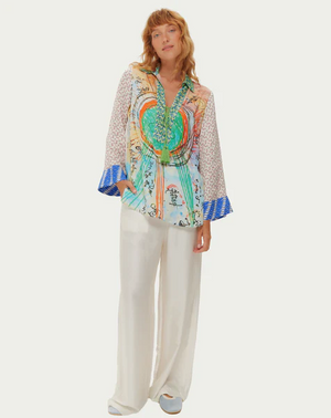 Mia Runic Whisper String Tie Blouse