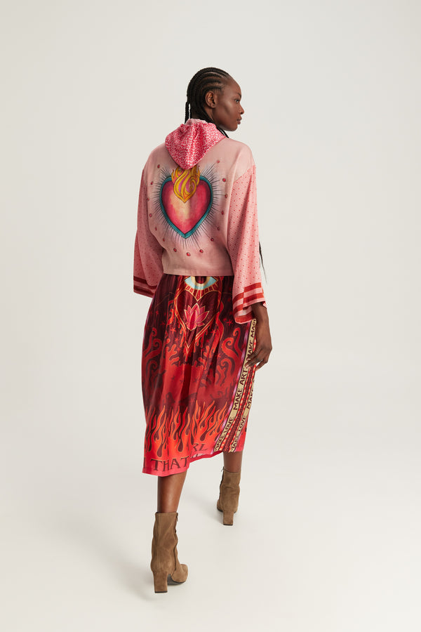 Vanessa Midi Skirt Red Aura