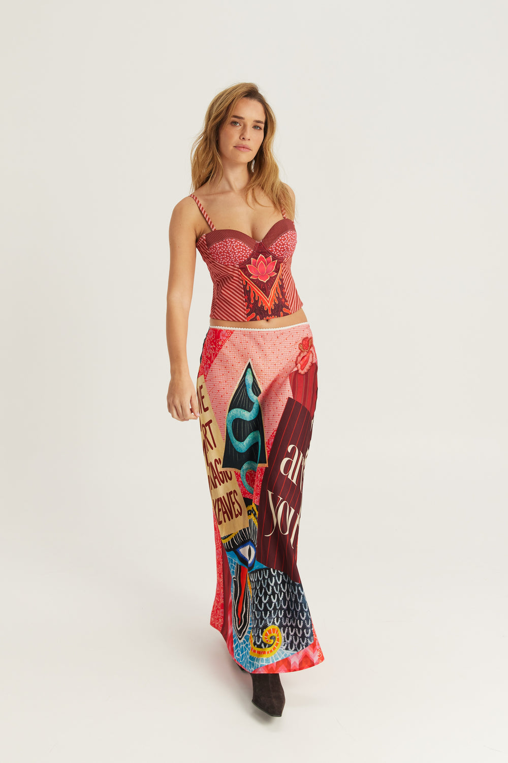 Blakely Slip Skirt Red Aura
