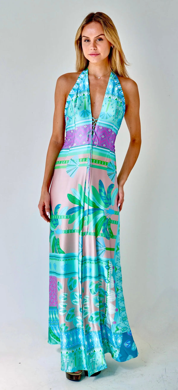 Paris Poolside Glamour Silk Dress