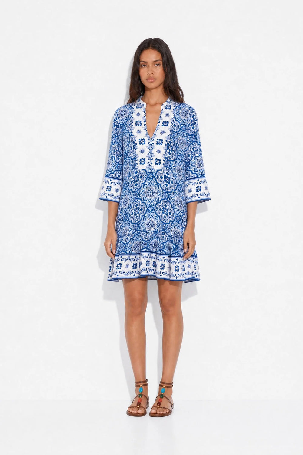 Bianca Dress Blue Tile