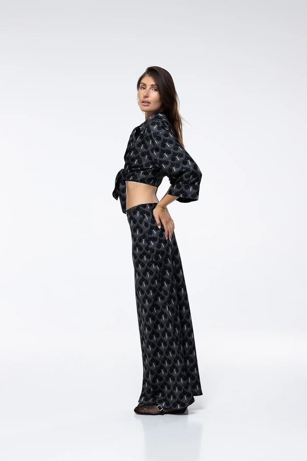 Marlea Long Skirt Talia Black Peacock