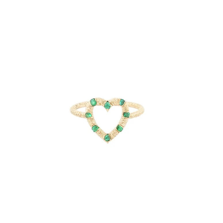 Skaska Open Heart Emerald Pinky Ring