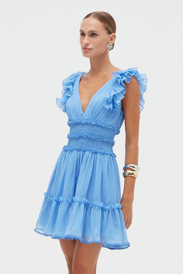 PatBo Chiffon Wonderland Flutter Mini Dress