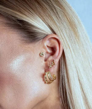 Heidi Three Row Diamond Earrings by Nayla from Marina St Barth