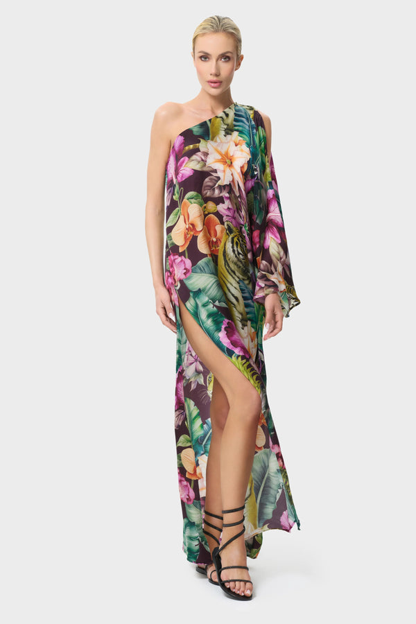 Farrah One Shoulder Dress | Vegan Silk | Calypso by niLuu M Farrah One Shoulder Dress | Vegan Silk | Calypso by niLuu M