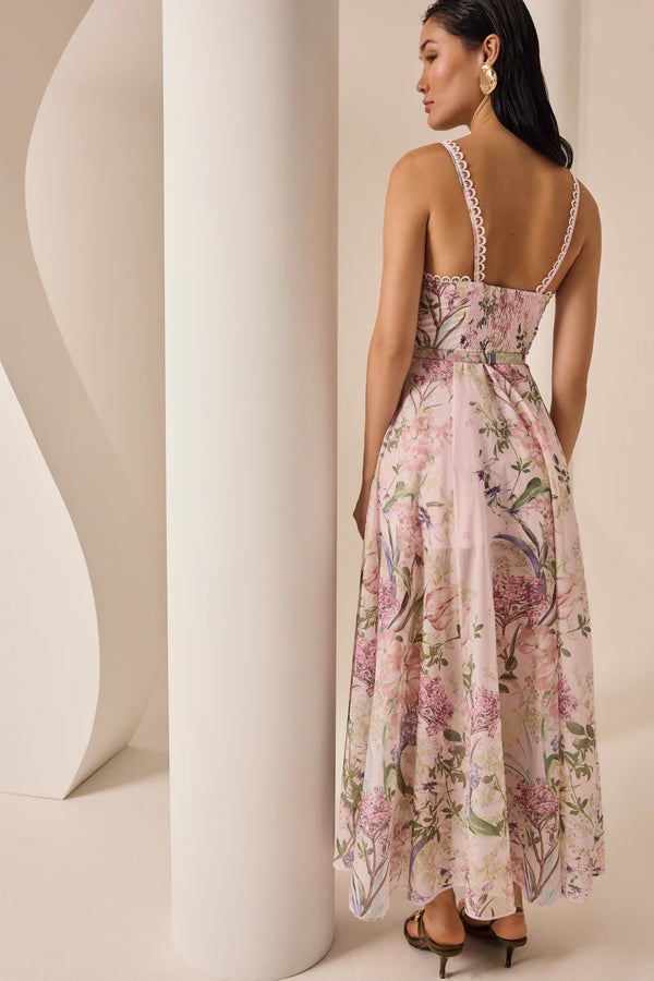 charo ruiz pink dress Pink printed cotton blend Crissy long dress