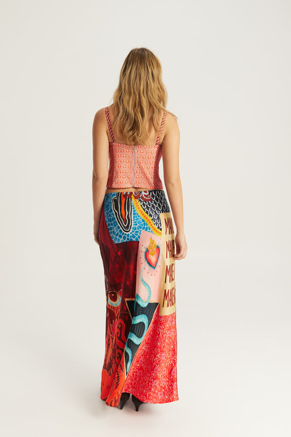 Blakely Slip Skirt Red Aura