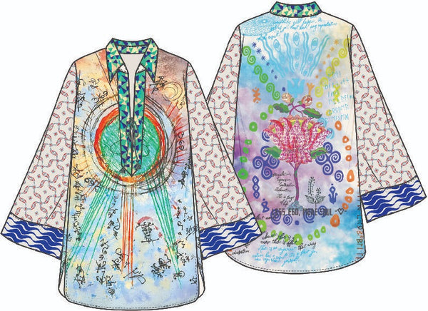 Mia Runic Whisper String Tie Blouse