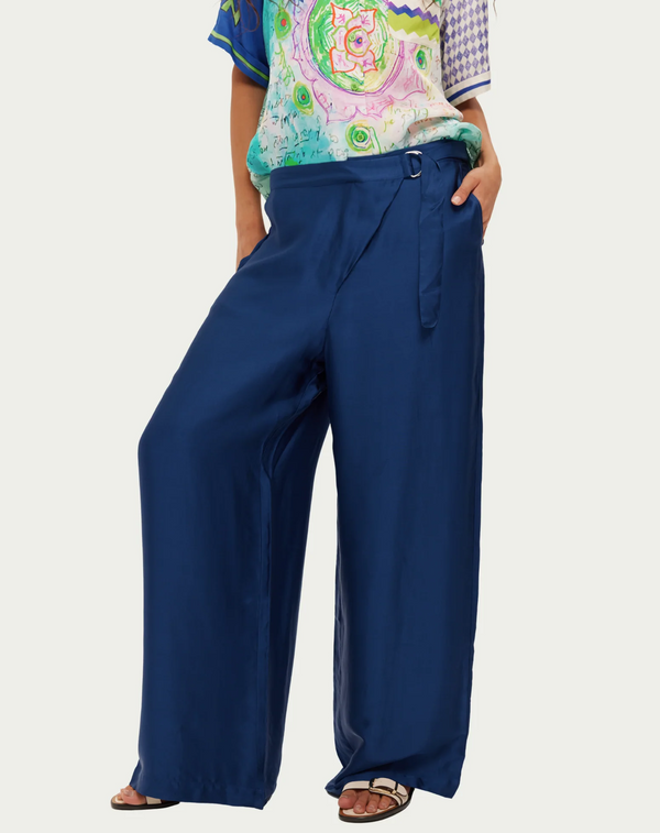 Ellen Navy Wrapped Pants