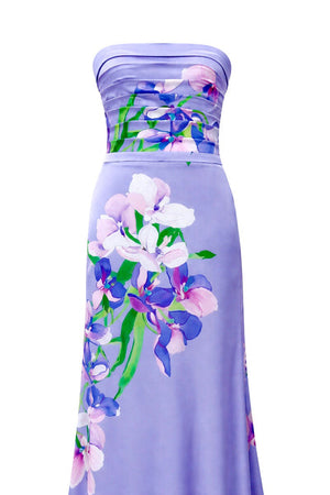 Paris Lavande Strapless Silk Dress