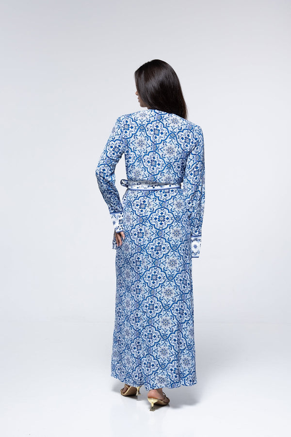 Valina Dress Blue Tile