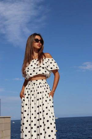 Marlea Top Nelly White Polka