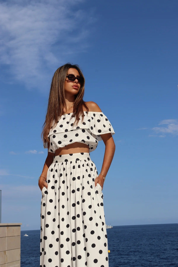 Marlea Top Nelly White Polka