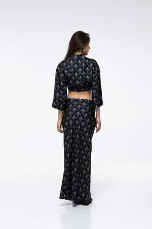 Marlea Long Skirt Talia Black Peacock