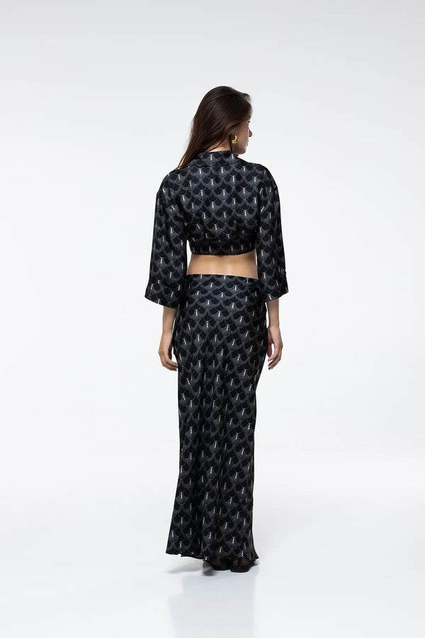Marlea Long Skirt Talia Black Peacock