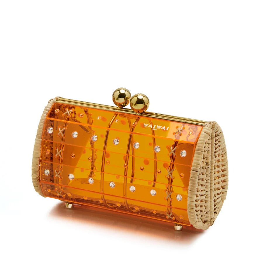 Clutch Strass Orange