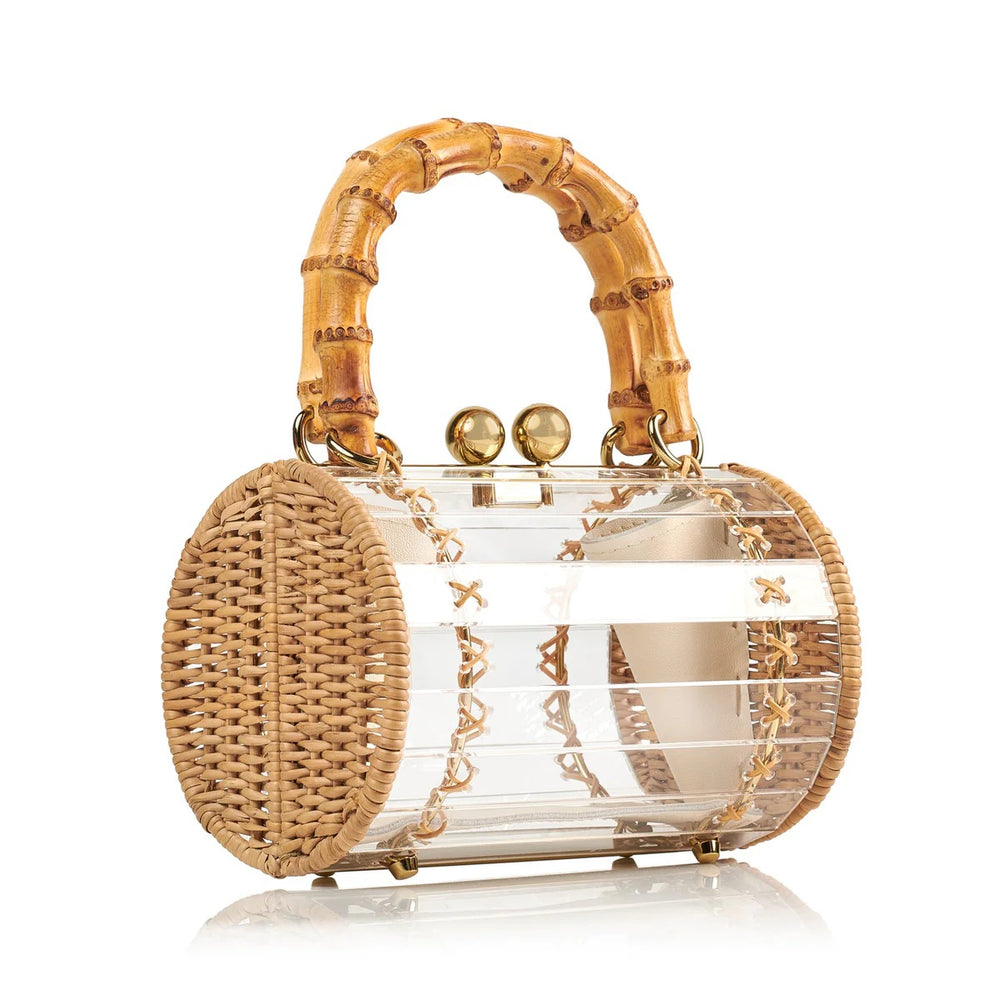 Gold Bamboo Bag Crystal