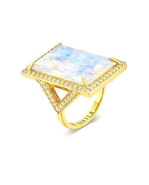 Moonstone Rectangle Ring
