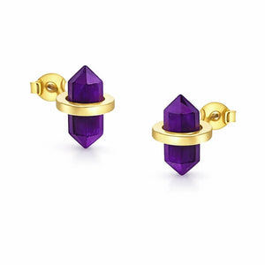 Amethyst Crystal Stud Earrings by Nayla from Marina St Barth
