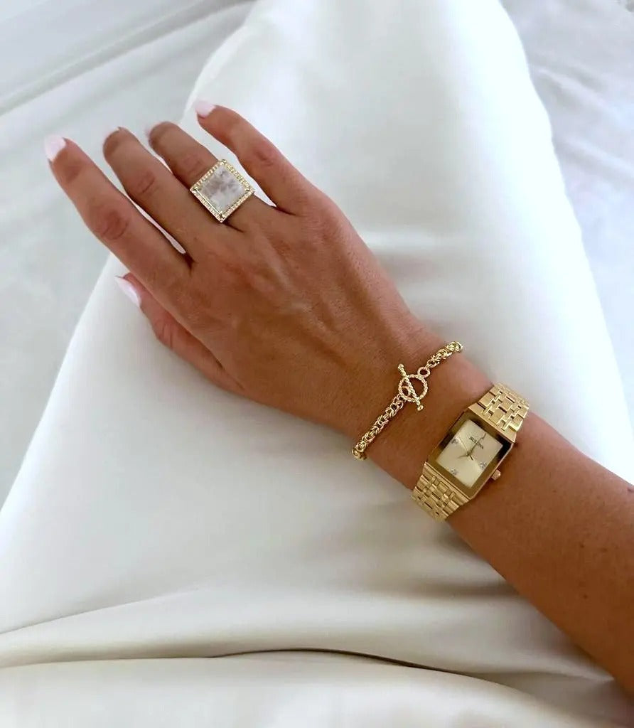 Moonstone Rectangle Ring