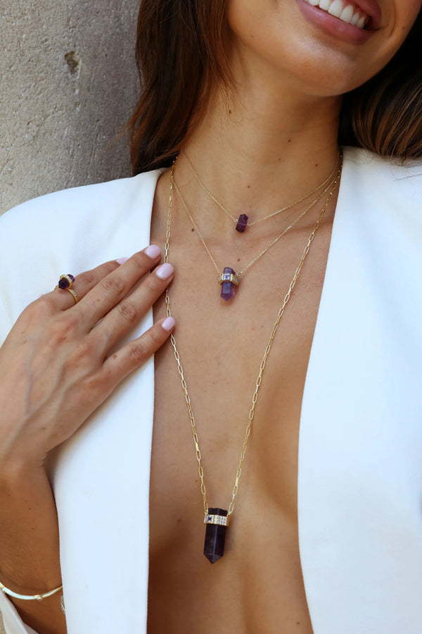 Amethyst Queen Pendant Necklace
