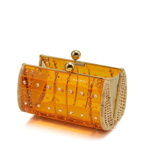 Clutch Strass Orange