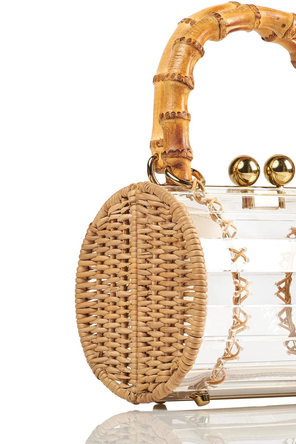 Gold Bamboo Bag Crystal