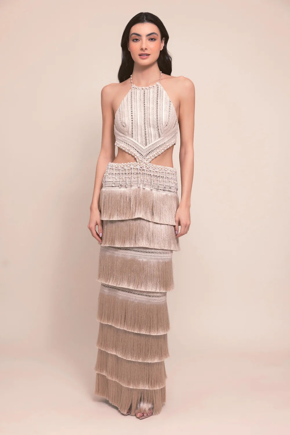 Petal Fringe Maxi Dress
