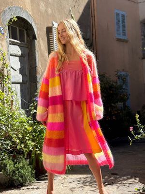 Coat Multistripes Pink