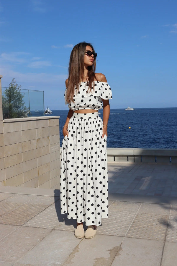Marlea Skirt Flavy White Polka