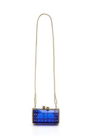 Clutch Strass Gold Blue
