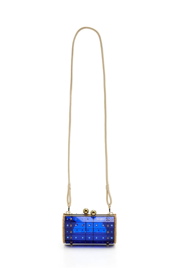 Clutch Strass Gold Blue