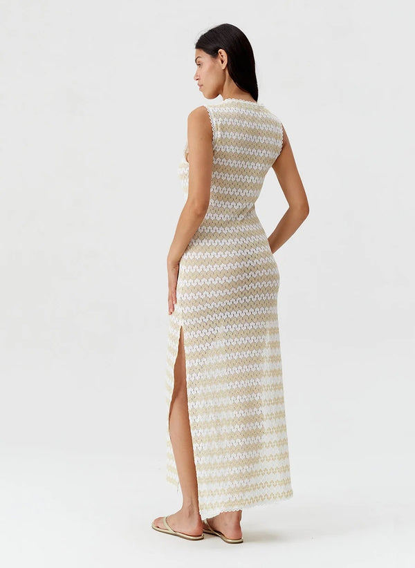 Maddie White Gold Dress