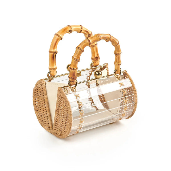 Gold Bamboo Bag Crystal