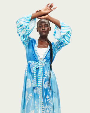 Lina Kimono Indigo Dress