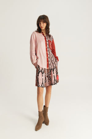 Isabel Printed Shirt Red Aura