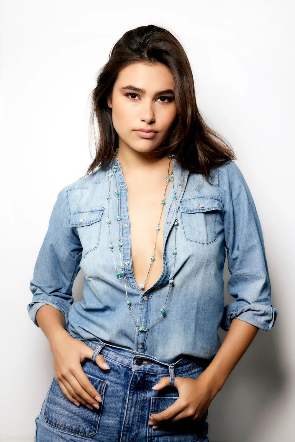 Sylvia Candies Turquoise and Larimar Necklace