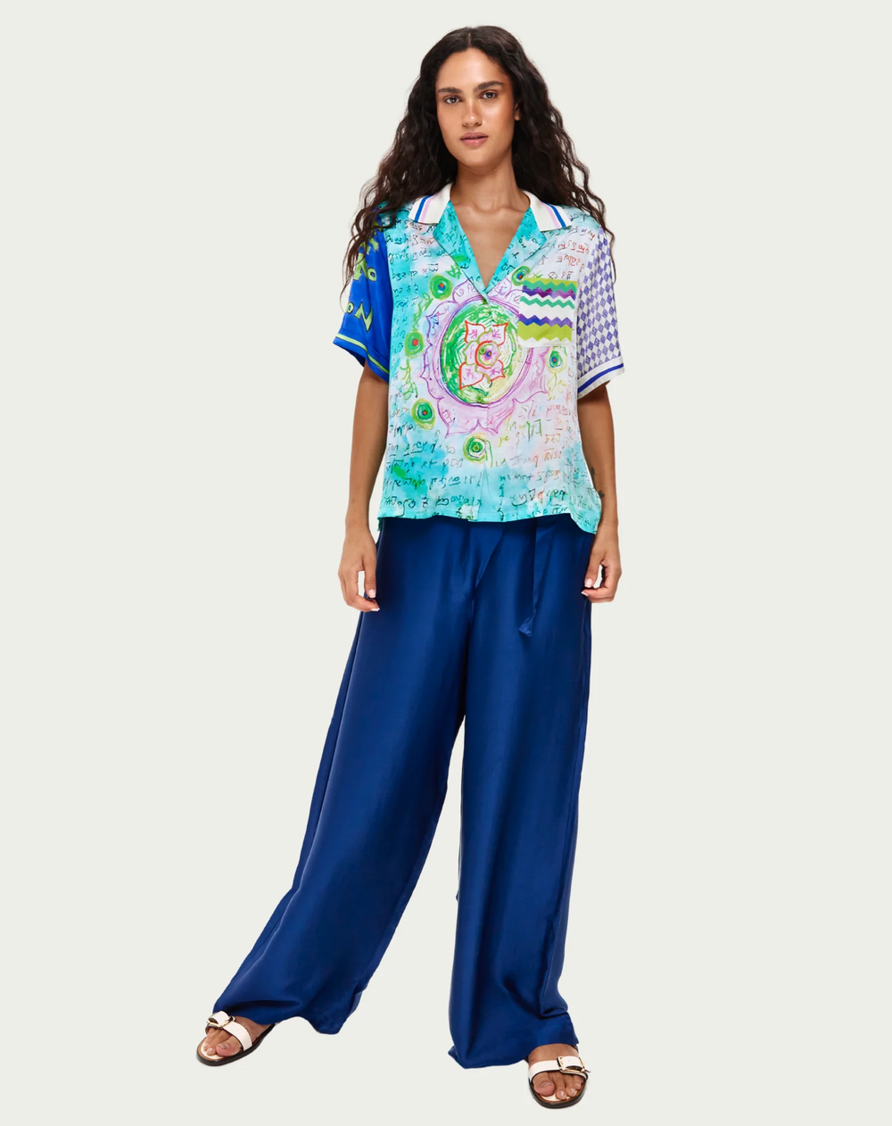 Ellen Navy Wrapped Pants