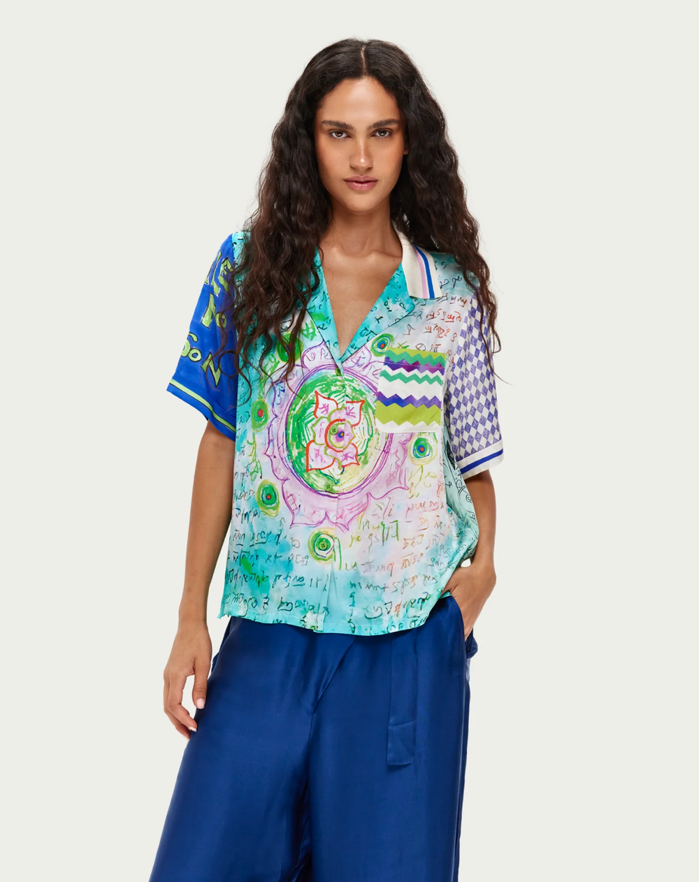 Aya Knit Runic Whisper Collar Shirt