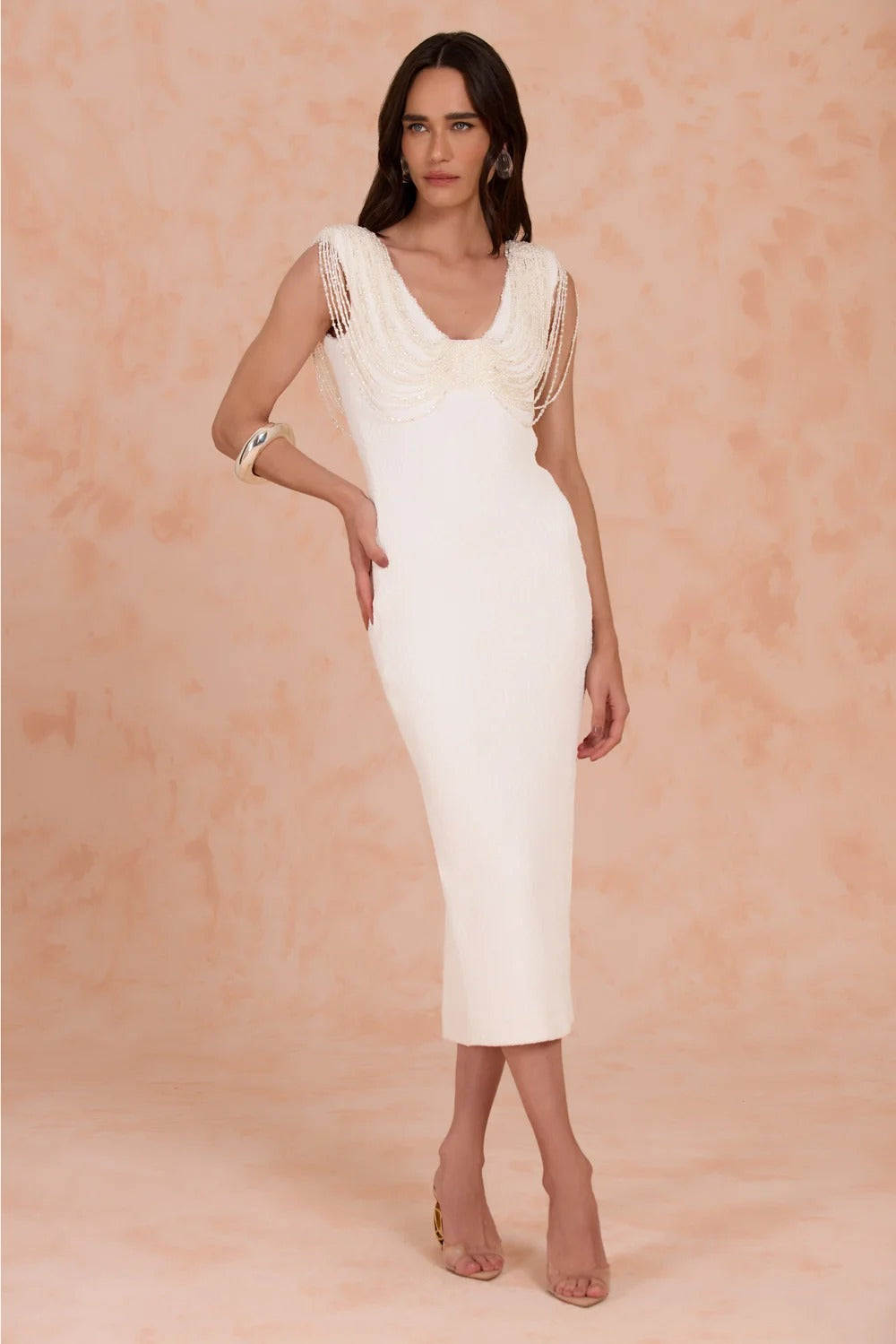 Isadora Knit Beaded Mini Dress