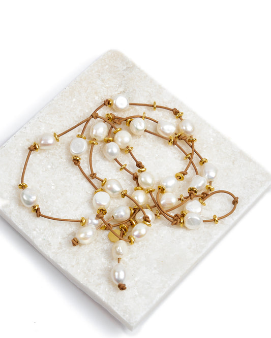 Pearl Necklace Insert Plated Gold - Premium Jewelry from Marina St. Barth - Just $390! Shop now at Marina St Barth