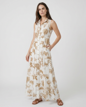 Linen Shirt Dress No Sleeve