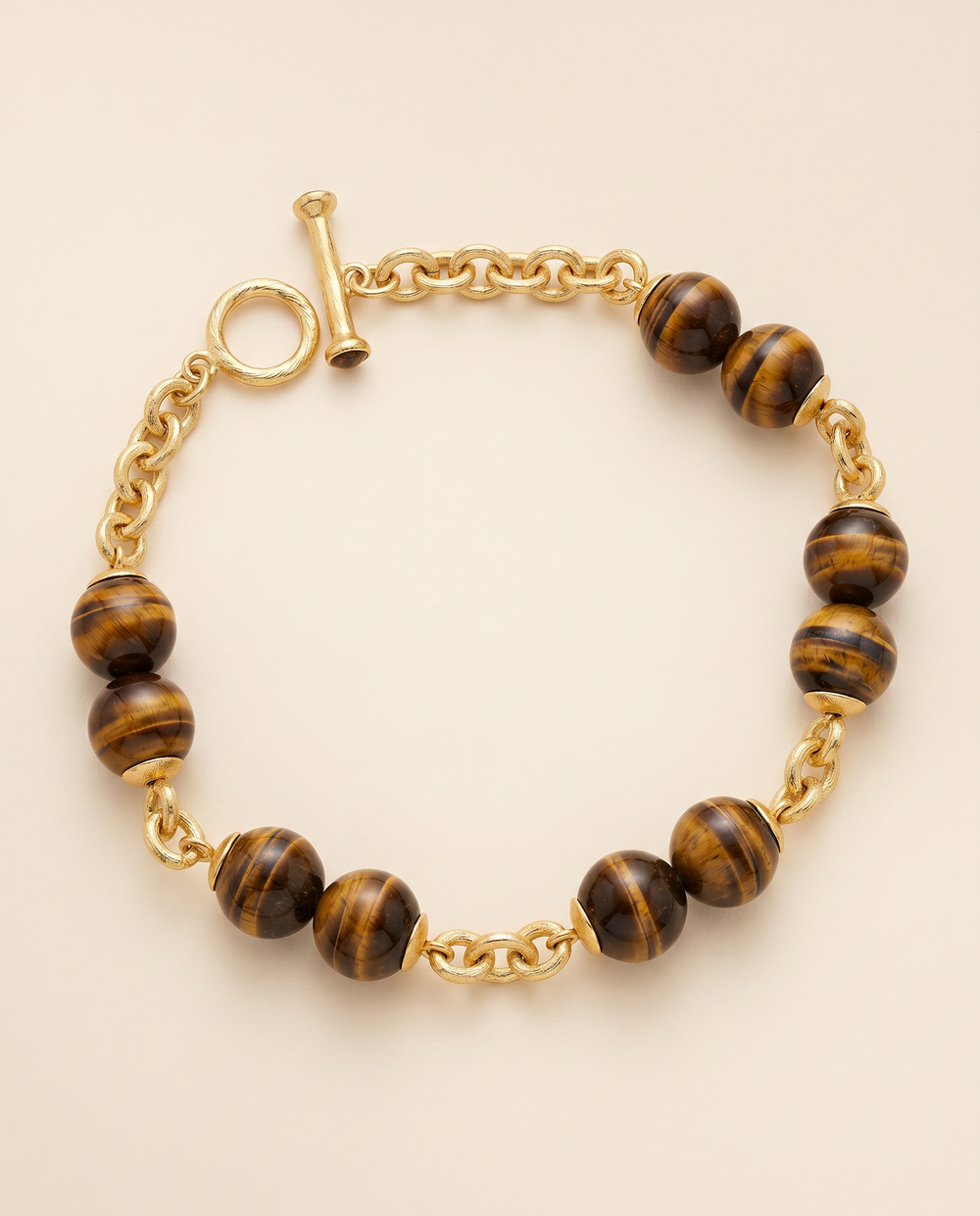 Tay Large Tiger Eye Bead Niscemi Necklace