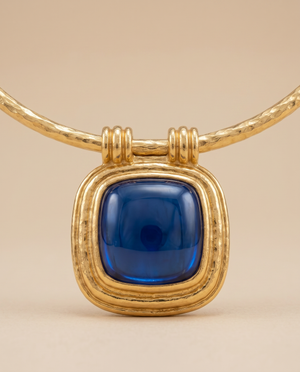 Tay Cushion shape Labradorite set ‘Sophia’ pendant on torque