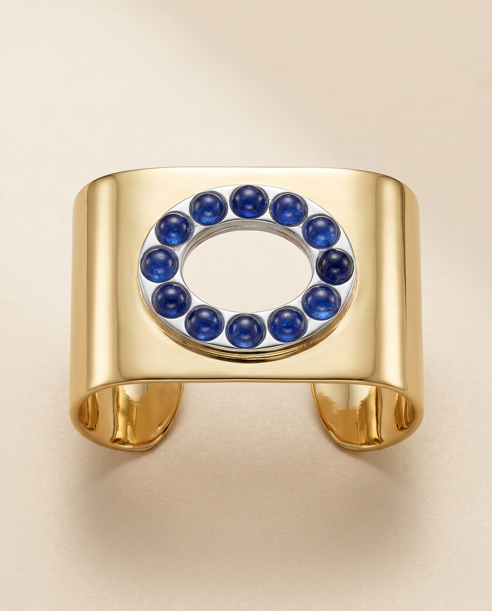 Tay Sapphire Set Clockface Square Cuff
