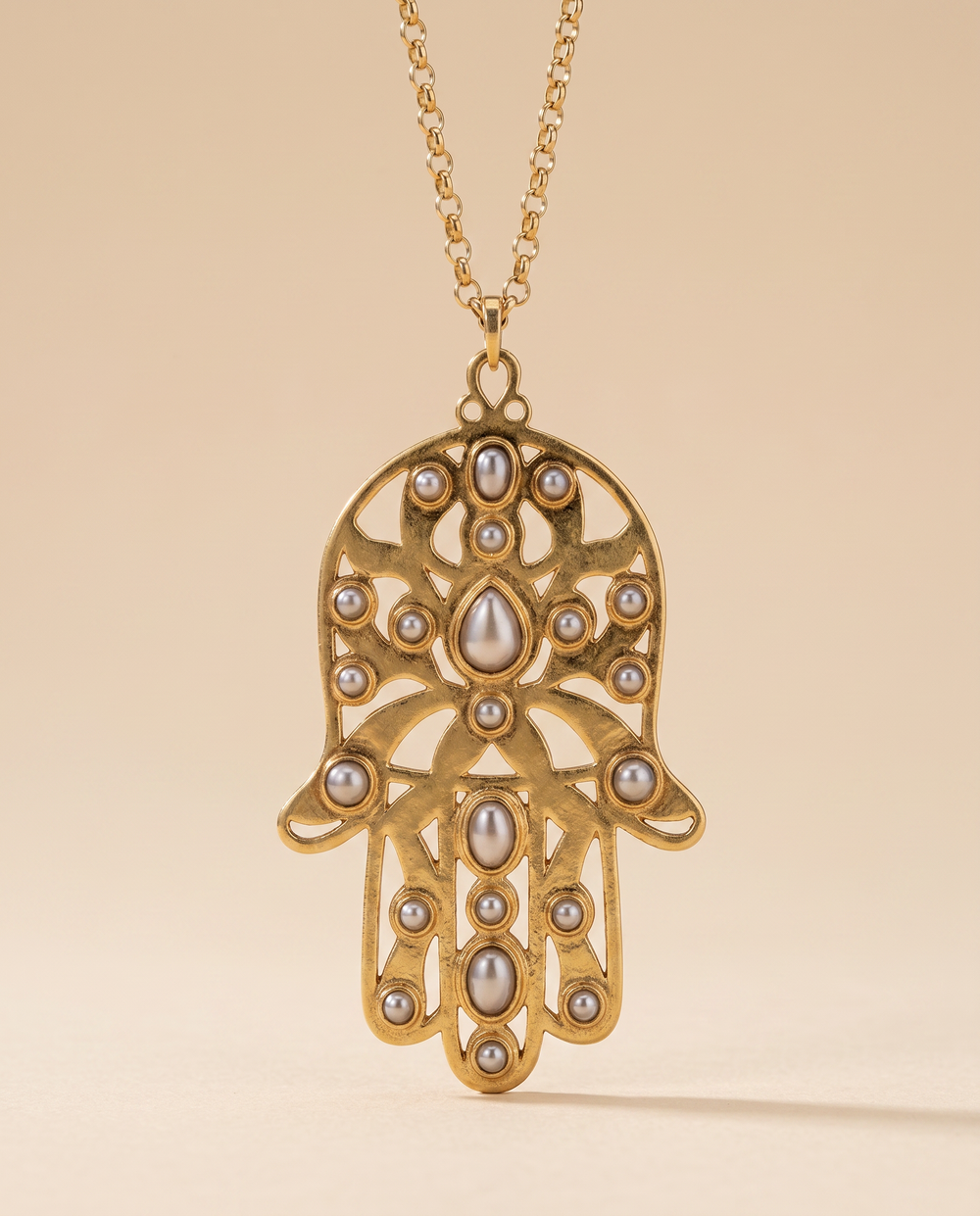 Tay Silver & Gold Hamsa pendant on chain